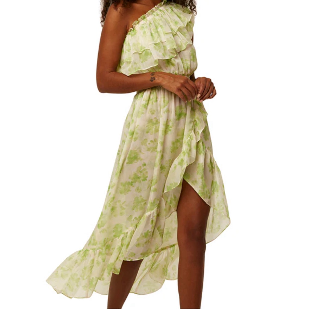 Nwt Misa Honeydew One Shoulder Dress